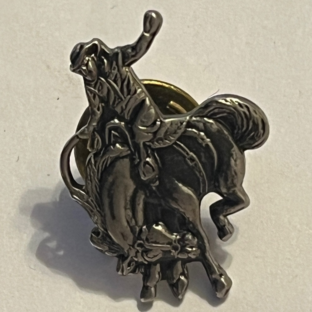 Silver Rodeo Cowboy Tie Pin